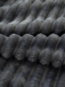 1pc Single Layer Thickened Faux Rabbit Fur Drawstring Solid Color Blanket With Gift Packaging - Dark Grey - View 10