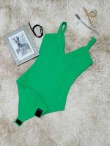 Women Bodysuits - 綠色 - 查看 2