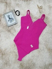 Women Bodysuits - 玫紅色 - 查看 1