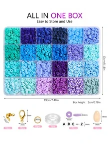 Bộ phụ kiện trang sức tự làm đính cườm 24 màu - Nhiều màu - Xem 2