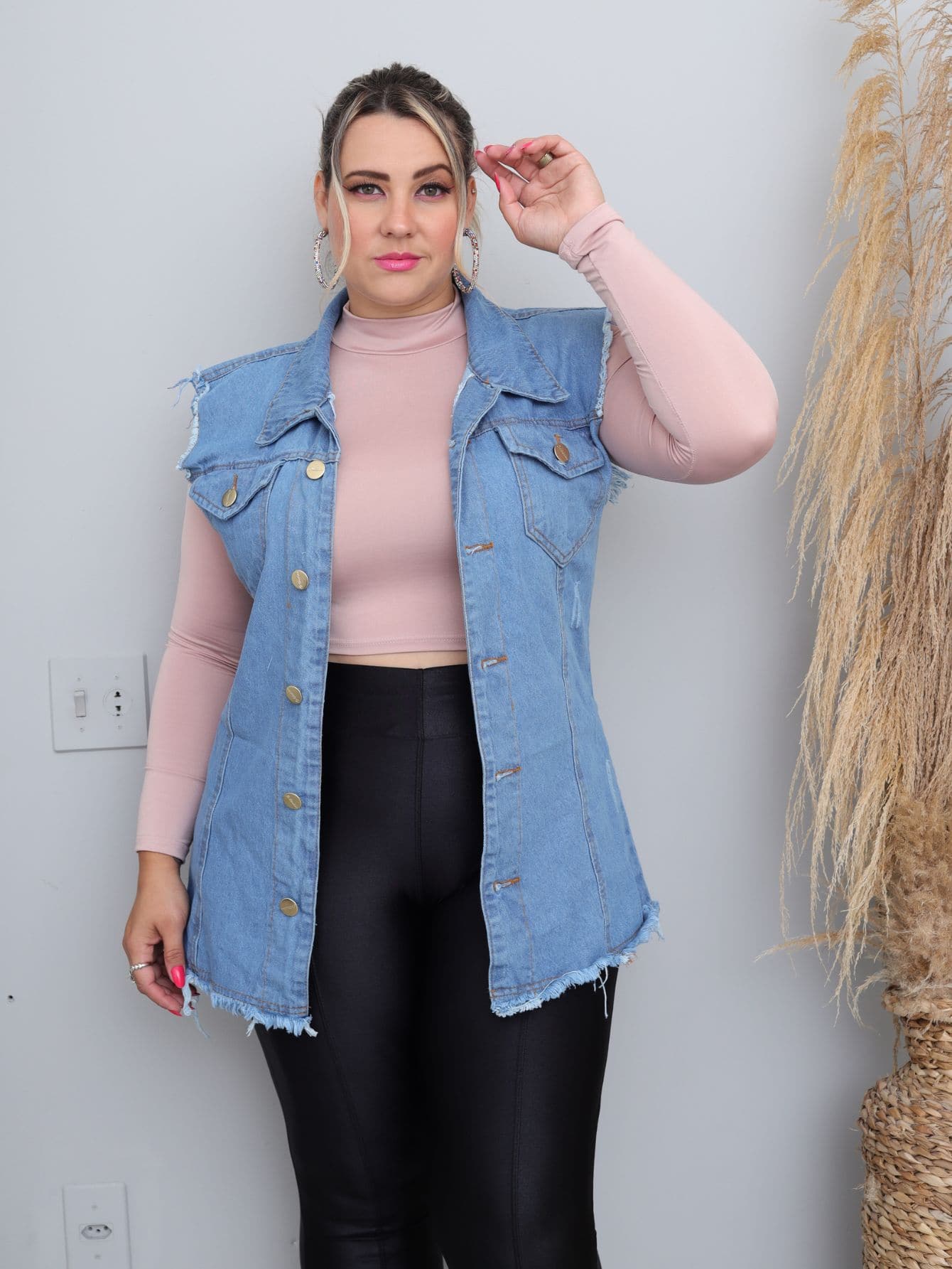 Plus Size Denim Jackets - Rửa nhẹ - Xem 1