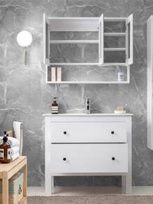 6塊0.54平方米灰色光面大理石圖案仿瓷磚-防水防潮自粘3D牆面貼紙、浴室和廚房裝修壁紙 - 灰色 - 查看 7