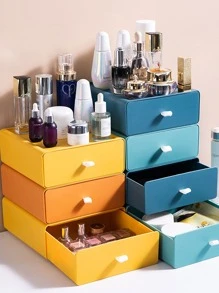 1入組莫蘭迪顏色系列抽屜風格大容量可堆疊收納盒適用於襪子,配件和文具組織