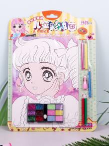 Girls Watercolor Painting Makeup Coloring Set, Random Colors - Multicolor - View 7