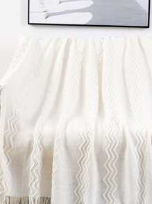 1pc Blanket For Bed/office/air Conditioning/nap/knitted Sofa/car, Multi-purpose Nap Cover - White - View 2