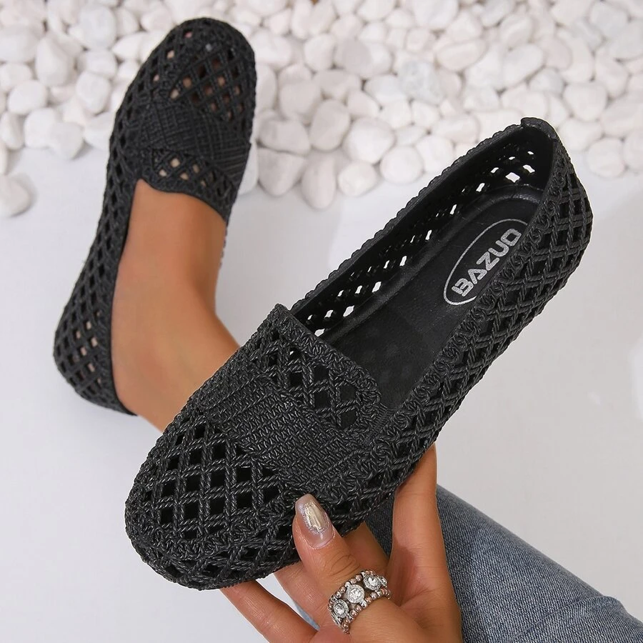 Women's Spring/summer Fashionable Comfortable Flats - Black - View 1