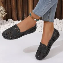 Women's Spring/summer Fashionable Comfortable Flats - Black - View 4