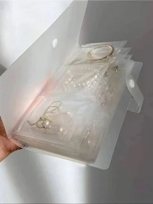 1pc Simple Plastic Jewelry Packaging Bag For Storage - White - View 1