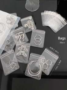 1pc Simple Plastic Jewelry Packaging Bag For Storage - White - View 7