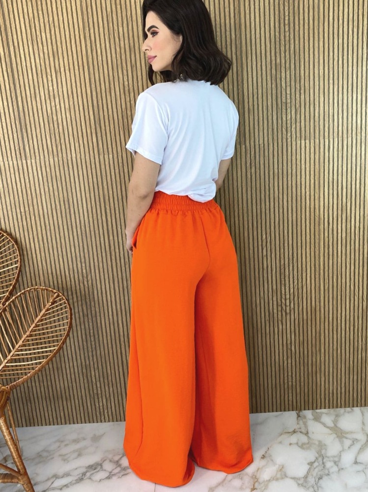 Women Pants - 橘色 - 查看 4