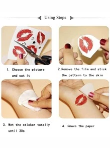 1床單棕色紋身貼紙適合女士,防水一次性紋身適用於手掌,花紋身貼紙 - 棕色 - 查看 4