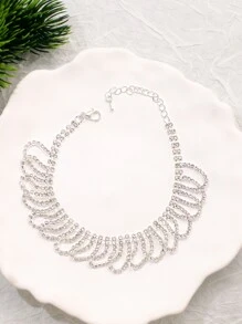 1 Miếng Đơn giản & Đúng mốt Của phụ nữ Màu bạc Pha lê Xoắn ốc Hình dạng Đồ treo vòng chân - Bạc - Xem 2