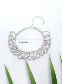 1 Miếng Đơn giản & Đúng mốt Của phụ nữ Màu bạc Pha lê Xoắn ốc Hình dạng Đồ treo vòng chân - Bạc - Xem 3