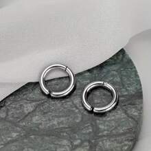 3入組/套中性簡約風嘻哈風格不銹鋼平滑耳夾夾 - 1套3個耳夾 - 查看 4