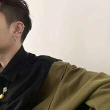 3入組/套中性簡約風嘻哈風格不銹鋼平滑耳夾夾 - 1套3個耳夾 - 查看 3