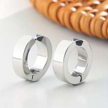 3入組/套中性簡約風嘻哈風格不銹鋼平滑耳夾夾 - 1套3個耳夾 - 查看 5