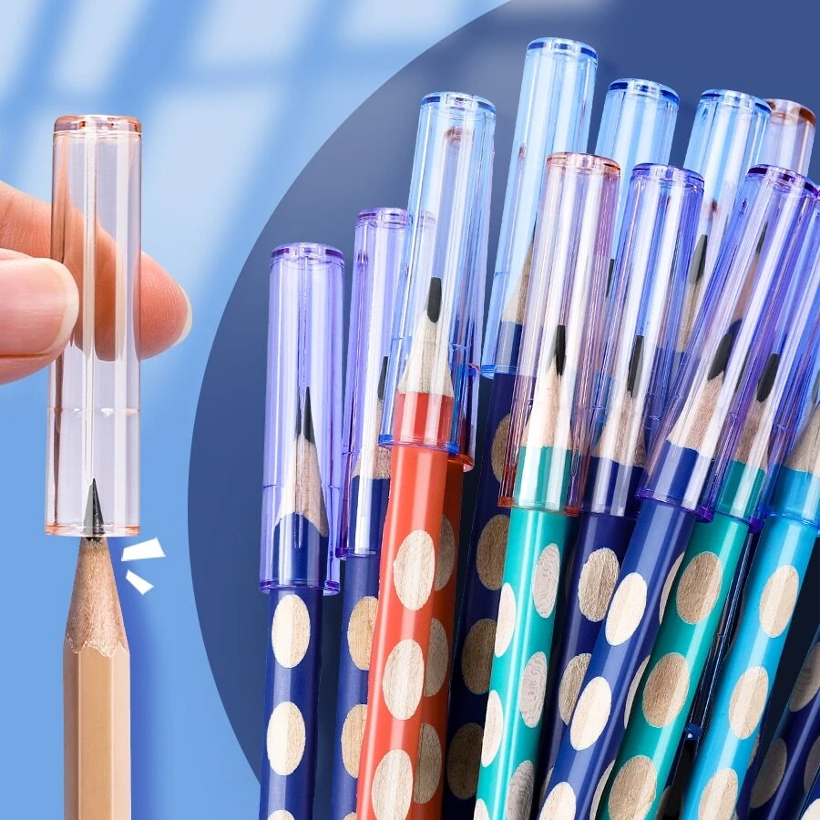 1入組6入組多色透明筆帽保護套,適用於多種形狀的鉛筆 - 彩色 - 查看 1