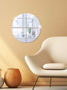 4pcs Silver Mirror Wall Stickers - Silver - View 2