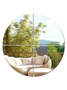 4pcs Silver Mirror Wall Stickers - Silver - View 1