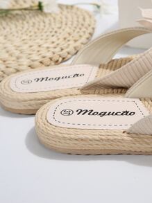 NỮ Trang trí Hoa Dép tông , Kỳ nghỉ Dép tông - Màu be - Xem 7