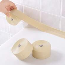 1 件米色 PVC 防水防霉胶带，适用于厨房和浴室，浴缸、厕所和墙角的防渗密封条，贴纸，墙贴花，用于家庭装饰的乙烯基贴花，春季装饰品让您的家焕然一新，节日装饰贴纸礼物生日毕业 - 米色 - 查看 2