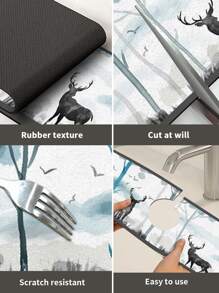 1入組墨水式水龍頭防滑矽膠矽藻土吸盤墊，通用尺寸，適合浴室和廚房 - 彩色 - 查看 8