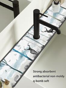 1入組墨水式水龍頭防滑矽膠矽藻土吸盤墊，通用尺寸，適合浴室和廚房 - 彩色 - 查看 5