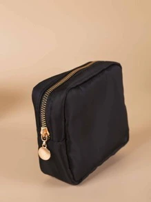 1Pc Solid Color Small Waterproof Fabric Cosmetic Bag Toiletry Bag (Black),Makeup Bag Makeup Pouch Skincare Bag Toiletry Bag Packing Cubes,Travel Essentials Cruise Essentials Dorm Essentials,Wedding Bridesmaid Gifts,Mom Gifts,Birthday Gifts,Gifts For Friends And Teachers,Home Decor,Bathroom Livingroom Bedroom Decor,Bathroom Organizer,Jewelry Organizer,Lip Oil Organizer,Nail Polish Organizer Makeup Bag Storage Makeup Organizer Makeup Case - Black - View 6