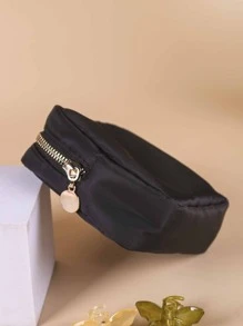 1Pc Solid Color Small Waterproof Fabric Cosmetic Bag Toiletry Bag (Black),Makeup Bag Makeup Pouch Skincare Bag Toiletry Bag Packing Cubes,Travel Essentials Cruise Essentials Dorm Essentials,Wedding Bridesmaid Gifts,Mom Gifts,Birthday Gifts,Gifts For Friends And Teachers,Home Decor,Bathroom Livingroom Bedroom Decor,Bathroom Organizer,Jewelry Organizer,Lip Oil Organizer,Nail Polish Organizer Makeup Bag Storage Makeup Organizer Makeup Case - Black - View 5