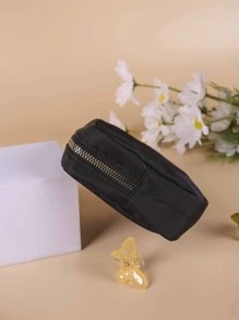 1Pc Solid Color Small Waterproof Fabric Cosmetic Bag Toiletry Bag (Black),Makeup Bag Makeup Pouch Skincare Bag Toiletry Bag Packing Cubes,Travel Essentials Cruise Essentials Dorm Essentials,Wedding Bridesmaid Gifts,Mom Gifts,Birthday Gifts,Gifts For Friends And Teachers,Home Decor,Bathroom Livingroom Bedroom Decor,Bathroom Organizer,Jewelry Organizer,Lip Oil Organizer,Nail Polish Organizer Makeup Bag Storage Makeup Organizer Makeup Case - Black - View 3