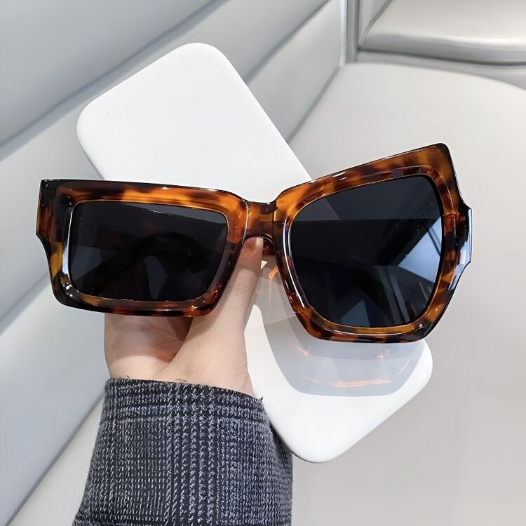 1pc Asymmetrical Fashion Glassesable Hip Hop Eyewear - Black - View 9