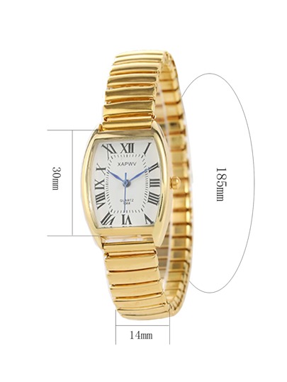 XAPWV Vintage Roman Scale Elastic Ladies Quartz Wrist Watch, view 5