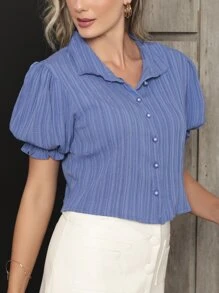 Women Blouses - Blue - View 4