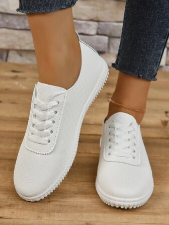 2023 Summer New Fashion Women's Breathable Flat White Shoes, Casual And Comfortable