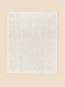 Chăn quấn trẻ em dệt kim có trang trí Pom Pom - trắng - Xem 2