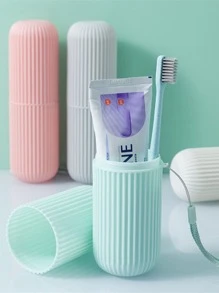 1pc Outdoor Travel Storage, Portable Pp Toothbrush Cup, Brush Cup, Toothbrush Holder, Toothpaste Cup & Travel Toothbrush Cup Home Bathroom Decor Fall Decor Back To School - Pink - View 5