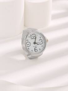 Đồng hồ thạch anh thời trang Thiết kế nhẫn bạc cho nam nữ - trắng - Xem 2