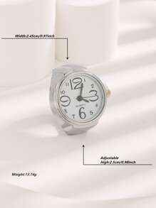 Đồng hồ thạch anh thời trang Thiết kế nhẫn bạc cho nam nữ - trắng - Xem 4