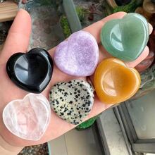 在治療水晶心Love拇指石頭口袋棕櫚寶石適用於焦慮治療幾何平衡E帶康復&平靜效果-高活力緞面Love棕櫚石頭適用於洗和保護 - 彩色 - 查看 6