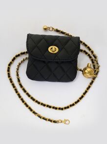 Hoa văn kẻ sọc Cái túi & Bóng trang trí Giải trí Dây xích - màu đen - Xem 1