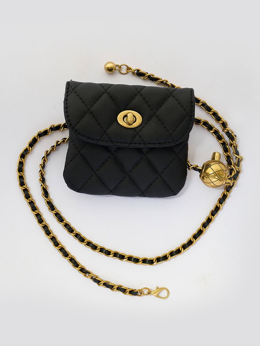 Hoa văn kẻ sọc Cái túi & Bóng trang trí Giải trí Dây xích - màu đen - Xem 1