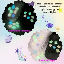 14的發光發亮彩色星星五尖星星果凍顏色夏天洞鱷魚紋鞋配件立體好看女孩女性女士們基本 - 彩色 - 查看 3
