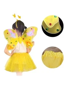 Luminous Butterfly Costume For Girls From 4 Years To 7 Years, One Size - Multicolor - View 1