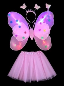 Luminous Butterfly Costume For Girls From 4 Years To 7 Years, One Size - Multicolor - View 7