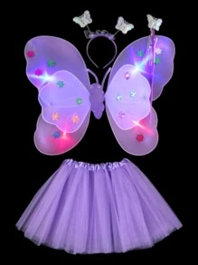 Luminous Butterfly Costume For Girls From 4 Years To 7 Years, One Size - Multicolor - View 5