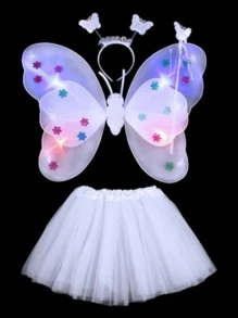 Luminous Butterfly Costume For Girls From 4 Years To 7 Years, One Size - Multicolor - View 4
