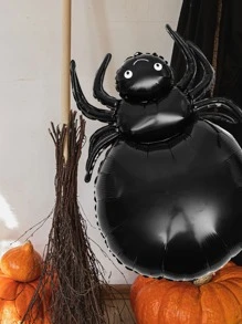 1入組萬聖節蜘蛛鋁小氣球裝飾用品玩具適用於孩子們派對,木乃伊和蜘蛛設計 - 黑與白 - 查看 2