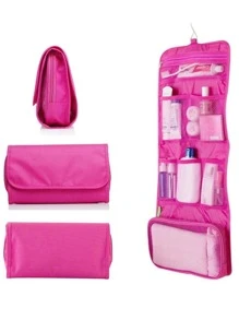 Bolsa de Viaje Neceser, Cosmetiquera Organizador Cosmeticos Colgante - Rosa Fucsia - Ver 1