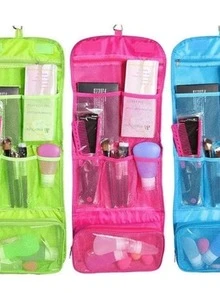 Bolsa de Viaje Neceser, Cosmetiquera Organizador Cosmeticos Colgante - Rosa Fucsia - Ver 5