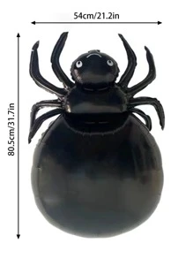 1入組萬聖節蜘蛛鋁小氣球裝飾用品玩具適用於孩子們派對,木乃伊和蜘蛛設計 - 黑與白 - 查看 6